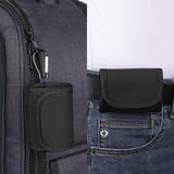 Geekria Earbuds Carrying Pouch Compatible with Beats Studio Buds Belt Holster, Protective Cover with Clip Holder for Bag Strap, All-Round Protection (Black)