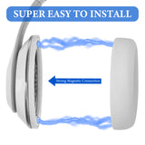 Geekria SNAP Ear Pads Replacement Kit for Beats Studio Pro Headphones, Magnetic Easy Switch Ear Cushions, Exchange Earpads in Seconds, Repair Parts (White Protein Leather, 1 Pair)