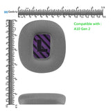 Geekria Comfort Mesh Fabric Replacement Ear Pads for Astro Gaming A10 Gen 2 Headphones Ear Cushions, Headset Earpads, Ear Cups Cover Repair Parts (Grey/Purple)