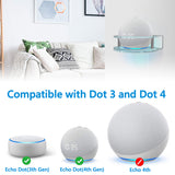 Geekria Acrylic Wall Mount Compatible with Amazon Echo Dot 3th Gen, 4th Gen, 5th Gen with LED Clock & Alexa, Speaker Stand Stable Protector (Clear)