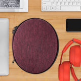 Geekria Shield Headphones Case Compatible with Beats Studio Pro, Studio 3, Studio 2, Solo Pro Wireless Case, Replacement Hard Shell Travel Carrying Bag with Cable Storage (Deep Red)
