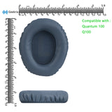 Geekria QuickFit Replacement Ear Pads for JBL Quantum 100 Headphones Ear Cushions, Repair Parts (Blue)
