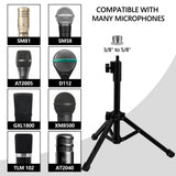 Geekria for Creators Telescoping Tabletop Tripod Microphone Stand, Desktop Mic Stand with Foldable Non-Slip Feet, Compatible with Audio-Technica AT2020, AKG P120, P220, CAD Audio GXL1800