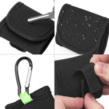 Geekria Earbuds Pouch with Belt Loop Compatible with Beats Solo Buds, Earbud Case Belt Holster, Protective Case Cover with Clip Holder for Bag Strap (Black)