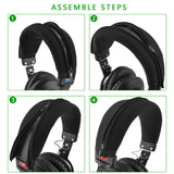 Geekria Earpad + Headband Compatible with SONY MDR-7506, MDR-V6, MDR-CD900ST Headphone Replacement Ear Pad + Headband Cover / Ear Cushion + Headband Protector / Earpads Repair Parts Suit (Black)