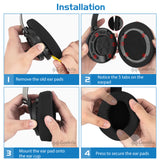 Geekria Comfort Mesh Fabric Replacement Ear Pads for Philips SHP 9500/9500S Headphones Ear Cushions, Repair Parts (Black)