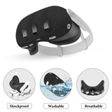 Geekria VR Accessories Set Compatible with Meta Quest 3, Touch Controller Grip Cover, Front Face Cover, Silicone Face Cover with Lens Protective Cover, All-Round Protection Suit (7PCS, Black)