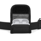 Geekria Earbuds Carrying Pouch Compatible with Beats Studio Buds Belt Holster, Protective Cover with Clip Holder for Bag Strap, All-Round Protection (Black)