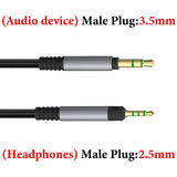 Geekria Audio Cable Compatible with Sennheiser HD 620S/599SE/599/560S/400PRO, HD598SE/SR Headphones Cable, 3.5mm to 2.5mm Braided Nylon Replacement Cord (Black 4ft / 1.2 m)