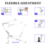 Geekria for Creators Microphone Arm Compatible with Fifine K669, K670, K678, AmpliGame A6T, A8 Mic Boom Arm with Tabletop Flange Mount, Suspension Stand, Mic Scissor Arm, Desk Mount Holder (White)