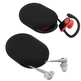 Geekria Earbuds Silicone Case for Beats PowerBeats, Jabra Sport Pace, Jaybird X3, X2, BlueBuds X, Freedom, Earbud Protection Squeeze Pouch / Pocket Soft Earphone Storage Bag (Black, M+S, 2Pcs)