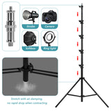 Geekria for Creators 15ft/4.5M Extreme Tall Tripod Stand with Storage Bag, Air Cushioned Heavy Duty Stand for Photography Lights, Sports Video Camera, with 1/4"& 3/8" Screw (Black)