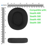 Geekria Comfort Mesh Fabric Replacement Ear Pads for Turtle Beach Stealth 600, Stealth 500, Stealth 400, Stealth 300 Headphones Ear Cushions, Headset Earpads, Ear Cups Cover Repair Parts (Black)