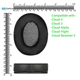 Geekria Sport Extra Thick Cooling Gel Replacement Ear Pads for HyperX Cloud III, Cloud 3, Cloud II, 2, Mix, Alpha, Cloud Flight, Stinger, Revolver S Headphones Ear Cushions Headset Earpads (Black)