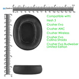 Geekria QuickFit Replacement Ear Pads for Skullcandy Crusher Wireless, Crusher EVO, Crusher ANC, Hesh3, HeshEVO, HeshANC, Venue ANC Headphones, Ear Cushions with Video Guide (Black)
