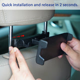 Geekria Car Headrest Mount Holder Gaming Accessories Compatible with Nintendo Switch/Switch OLED/Switch Lite/Cell Phone, or Other 5.5 -10.5" Device, 180° Rotating Adjustable (Black)