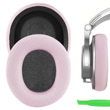Geekria Comfort Mesh Fabric Replacement Ear Pads for OneOdio A70, A71 Headphones Ear Cushions, Headset Earpads, Ear Cups Cover Repair Parts ( Pink )