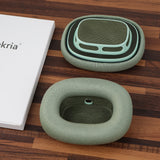 Geekria Comfort Mesh Fabric Replacement Ear Pads Compatible with Apple AirPods MAX (A2096), AirPods MAX2 (A3184) Headphones, Ear Cushions (Green)