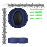 Geekria QuickFit Replacement Ear Pads for SONY MDR-XB950BT MDR-XB950B1 MDR-XB950/H Headphones Ear Cushions, Headset Earpads, Ear Cups Cover Repair Parts (Navy Blue)