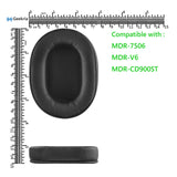 Geekria QuickFit Replacement Ear Pads for SONY MDR-7506, MDR-V6, MDR-CD900ST Headphones Ear Cushions, Headset Earpads, Ear Cups Cover Repair Parts (Black)