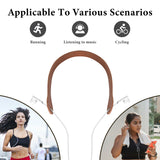 Geekria Earphones Neck Strap, Soft Vegan Leather Anti-Lost Earbuds Holder Neck Band Compatible with Apple EarPods and Other Wired Headphone (Brown)