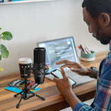Geekria for Creators Tabletop Tripod Mic Stand Compatible with AKG D5, P120, P420, P820, C1000S, C3000, C451B, P5i, P3S Microphones, Desktop Mic Stand with Foldable Non-Slip Feet