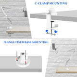 Geekria for Creators Microphone Arm Compatible with Fifine K669, K670, K678, AmpliGame A6T, A8 Mic Boom Arm with Tabletop Flange Mount, Suspension Stand, Mic Scissor Arm, Desk Mount Holder (White)