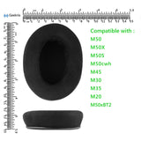 Geekria Comfort Micro Suede Replacement Ear Pads for Audio-Technica ATH M50, M50X, M60X, M50S, M50cwh, M50xBT2, M45, M35, M30, M20 Headphones Ear Cushions, Ear Cups Cover Repair Parts (Black)