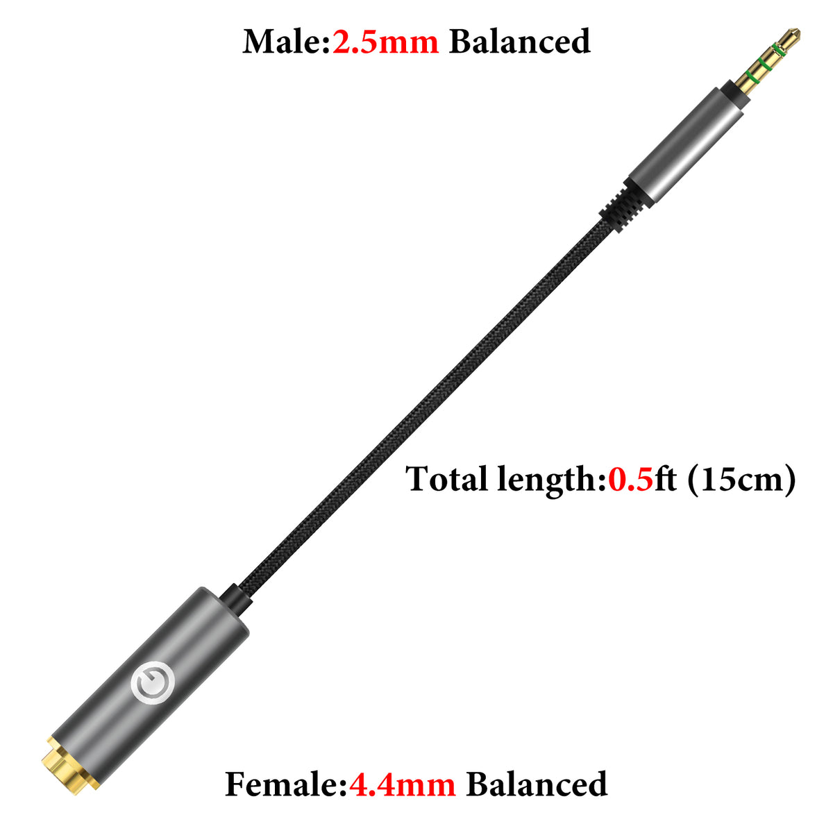 Geekria TRRS Balanced Male to Balanced Female Adapter Cabl - Main Image