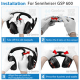 Geekria Ear Pads + Headband Compatible with Sennheiser GSP 600, GSP 670, GSP 500 Gaming Headset Ear Cushion +Headband Cushion/ Ear Cups and Headband/ Replacement Repair Parts Suit (Black )