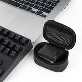 Geekria Earbuds Carrying Pouch Compatible with Bowers&Wilkins Pi8, Pi7 S2, Pi5 S2 Case Cover, Replacement Protective Earplugs Travel Bag with Cable Storage (Dark Grey)