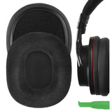 Geekria Comfort Velour Replacement Ear Pads for Sony MDR-1ABT, MDR-1RBT, MDR-1RNC Headphones Ear Cushions, Headset Earpads, Ear Cups Cover Repair Parts (Black)