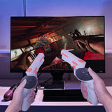 Geekria VR Game Gun Controller Cover Compatible with Meta Quest 3, Shooting Game Handle Accessories, Enhanced FPS Games Reality Holding Feels, Hard Shell Anti Slip Handle Attachments (1 Pair)