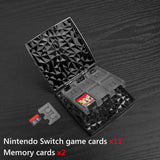 Geekria Diamond Game Card Case Compatible with Nintendo Switch /OLED Game Cards,12 Slots Storage Protective Box with 2 SD Cards Holder, Portable Shell Switch Storage Bag with Game Storage