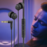 Geekria Noise Isolating Ear Plugs, Sleep Earbuds, Mini Comfy ASMR Sleeping Earphone, Fit Ambient Sounds, Air Travel, Side/Light Sleep, White Noise With Mic and Volume Control - Black