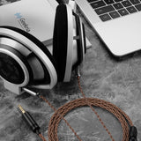 Geekria Apollo Single Crystal Copper Silver Upgrade Audio Cable Compatible with Sennheiser HD800, HD800S, 4.4mm Replacement Headphones Cord for Hi-Resolution Audiophile, HiFi Headset (4.3ft/130cm)