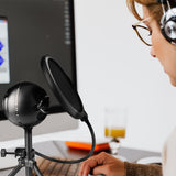 Geekria for Creators Mic Pop Filter Compatible with Blue Yeti, Yeti X, Yeti Pro, Yeti Nano, Snowball ICE, Snowball, Microphone Filter Shield, Wind Pop Screen, Antipop Mask with C-Clamp