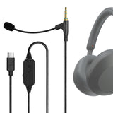 Geekria USB-C Boom Mic Cable Compatible with Soundcore Space One, Sony WH-1000XM6, ULT WEAR, Replacement Cord with Boom Microphone and Volume/Mute Control for Gaming & Meeting (5.6ft)