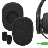 Geekria Comfort Foam Replacement Ear Pads + Mic Windscreen Foam Compatible with BlueParrott B450-XT, B450XT Headphones Mic Foam Cover + Ear Cushions / Cushion Pad Repair Parts (Black)