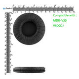 Geekria QuickFit Replacement Ear Pads for Sony MDR-V55, V500DJ Headphones Ear Cushions, Headset Earpads, Ear Cups Cover Repair Parts On-Ear to Over-Ear Conversion (Black)