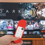 Geekria Chromecast Cover Compatible with Google TV HD 2022 Remote Control - Lightweight Non-Slip Shock Resistant Silicone Cover for Google TV 4K 2020 Remote Control with Lanyard (Red)
