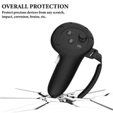 Geekria Silicone Controller Cover Compatible with Meta Quest 3, Anti-Throw Handle Sleeve, with Adjustable Wrist Knuckle and Signal Hole, VR Touch Controller Grip Cover (Black/1 Pair)