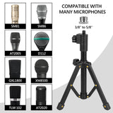 Geekria for Creators Telescoping Tabletop Tripod Microphone Stand, Desktop Mic Stand with Foldable Non-Slip Feet, Compatible with ATH AT2020USB, AT2035, AKG D5, P120, P220, Behringer XM8500