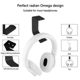 Geekria Aluminum Headphone Wall Mount for Over-Ear Headphones, Gaming Headset Wall Mount, Desk Display Hanger, Compatible with Bose, Sony, Beyerdynamic, AKG, ATH, Sennheiser, JBL (2Pcs C Black)
