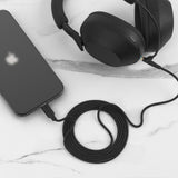 Geekria Boom Mic Headphones Cable Compatible with Sony WH-1000XM5, Skullcandy Crusher ANC 2, Beats Solo 4, USB C Jack Replacement Cord with Boom Microphone for Gaming & Meeting (5.6 ft)