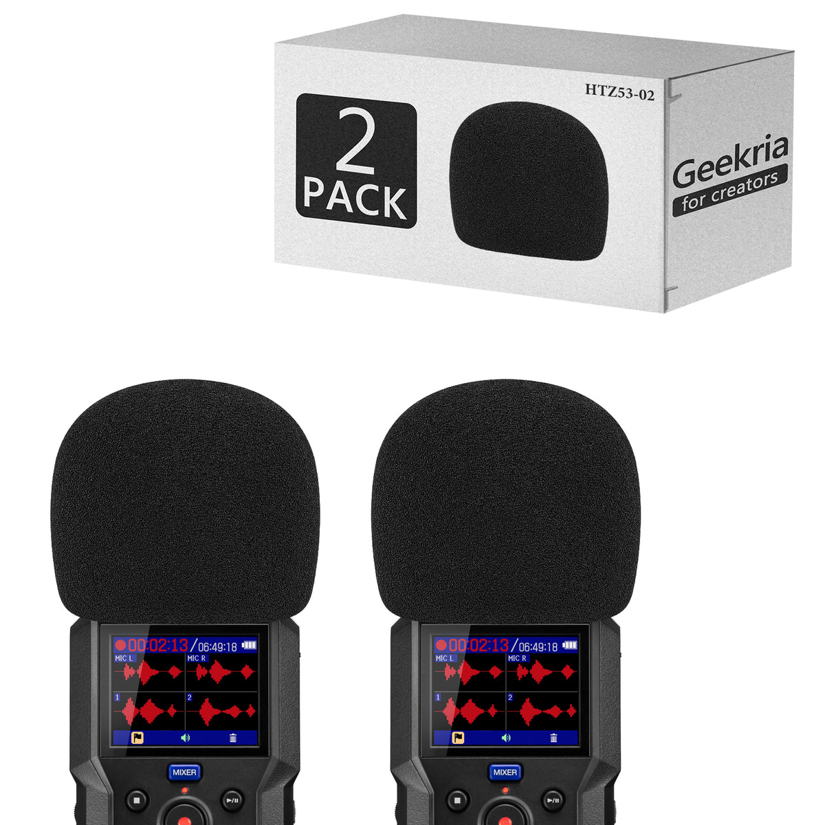 Geekria for Creators Foam Windscreen Compatible with ZOOM H4 essential