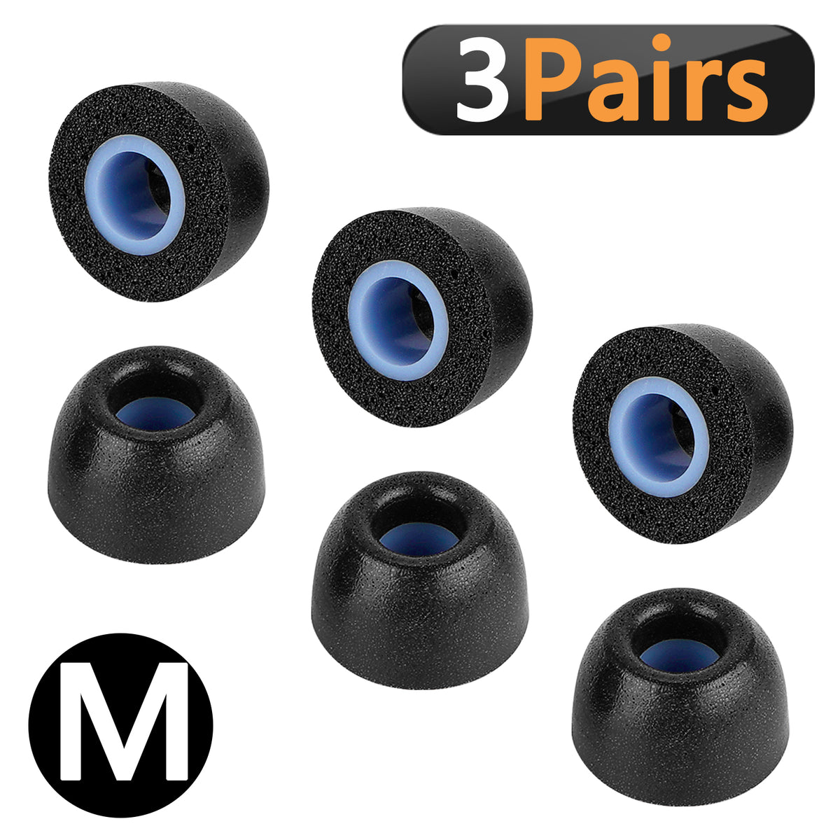 Geekria Pairs Comfort Memory Foam True Wireless Earbuds Ear Tips Compatible with in-Ear Earphones Nozzle Blocking Noise Foam Tips Earbud