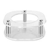 Geekria Acrylic Clear Case Compatible with 2019 Echo Dot (3rd Gen) Smart Speaker with Clock, Ceiling Wall Mount Speaker Stand Stable Guard Holder (Rounded Square)