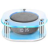 Geekria Acrylic Clear Case Compatible with 2019 Echo Dot (3rd Gen) Smart Speaker with Clock, Ceiling Wall Mount Speaker Stand Stable Guard Holder (Rounded Square)