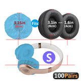 Geekria 100 Pairs Disposable Headphones Ear Cover for On-Ear Headset Earcup, Stretchable Sanitary Ear Pads Cover, Hygienic Ear Cushion Protector (S / Blue)